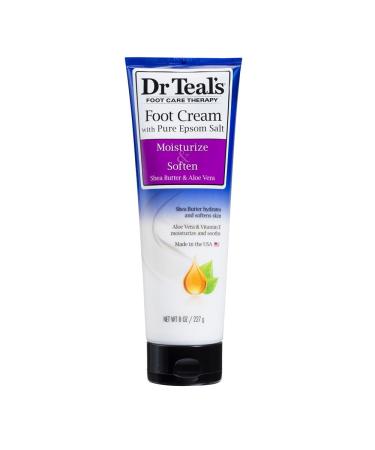 Dr Teal's Pure Epsom Salt Foot Cream Pure Epsom Salt Foot Cream with Shea Butter & Aloe Vera & Vitamin E 8 oz / 240 ml (Women)