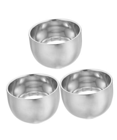 Minkissy 3st foam foam for shaving foam metal mug for shaving soap beard kits for men barber soap shell men shaving cup shaving travel cream double-walled stainless steel marble 8.2x5.8cmx3pcs silverx3stk