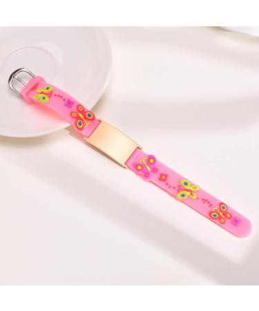 Customized Kids Safety ID Bracelet with Cute Butterfly Design | Personalized Anti-Lost Wristband for Boys and Girls | Pink Rose Gold Medical Alert Bracelet with Emergency Contact Info - Buy Online on SooperMarket.com