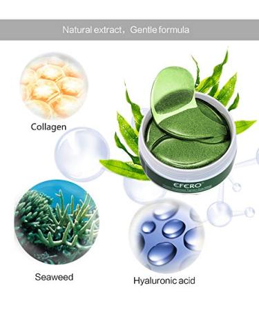 WALULAN Green Eye Mask - 60 Pcs - Anti-Wrinkle Treatment for Puffy Eyes, Dark Circles, Fine Lines - Moisturizing Collagen Eye Patches - Buy Online on SooperMarket.com