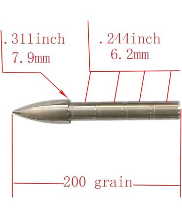 Yeseje Field Points Copper Bolt - .244 Carbon Arrow Inserts (12-Pack) 200g - Buy Online on SooperMarket.com