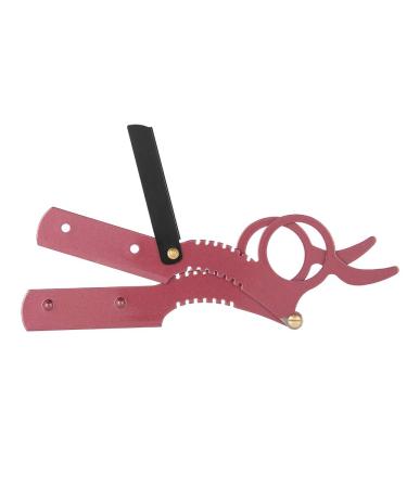 Manual Stainless Steel Men's Razor - Thumb Shape Straight Shaver for Facial Hair Removal (Red) - International Shipping Available - Buy Online on SooperMarket.com