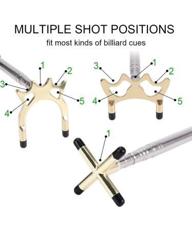 Retractable Billiard Bridge Stick with Removable Head Set & Cue Tips Cover - Pool Table Accessory for Game Competition (1 Set) - Buy Online on SooperMarket.com