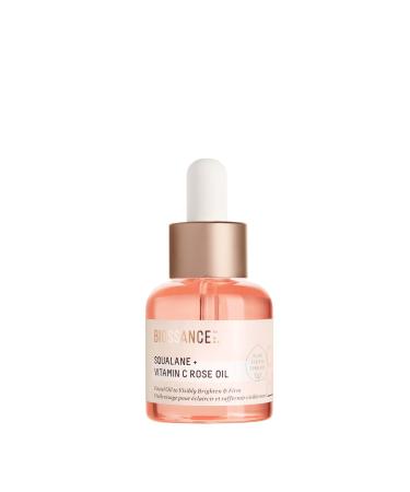BIOSSANCE Mini Squalane + Vitamin C Rose Firming Oil 0.5 Fl Oz (Pack of 1)