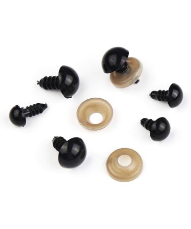 100PCS Solid Black Eyes with Washers for DIY Puppet & Plush Animal Making - Buy Online on SooperMarket.com