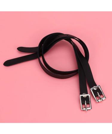 AMONIDA 1 Pair Stirrup Leathers Horse Stirrup Leathers Stirrup Belt Stainless Steel Horse Buckle Horse Tool Black Horse Stirrup Leathers for Horse