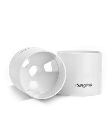 KINGTOP Golf Hole Cup for Practice Putting Green, Fit PGA | LPGA | USGA Regulations, ABS Ivory White, 4" | 6 Depth Optional 4" Golf Cup - 2pcs