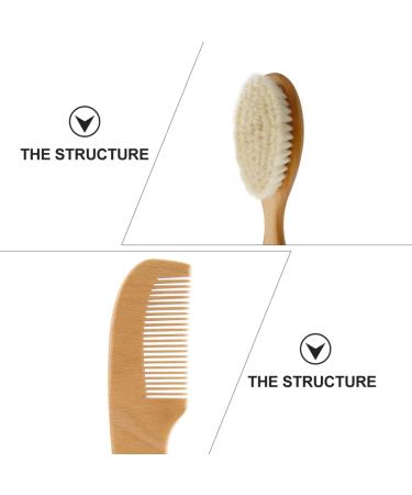 KALLORY Goat Healthcare Soft Hair Wood Bristles Comb - Children's Body Care Kit for Exfoliating and Massage - Buy Online on SooperMarket.com