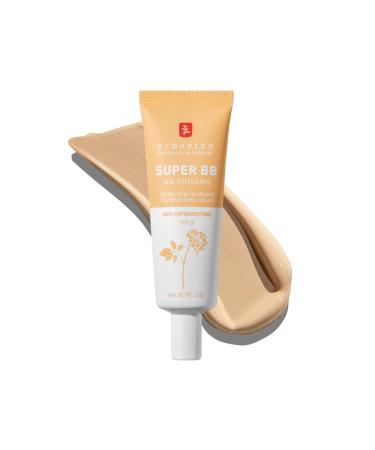 Erborian - Super BB Cream with Ginseng - High Coverage Tinted Face Care Anti-Imperfections - Corrector and Complexion Perfector - SPF 20 Sun Protection - Korean Cosmetics Nude 40 ml