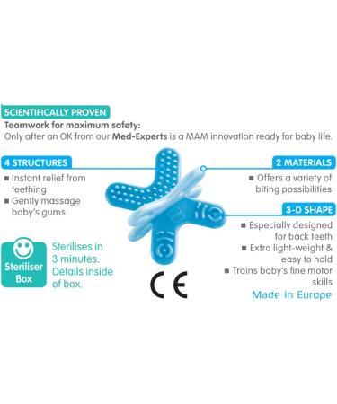 Bite and Relax Teether with Clip - Blue | Promotes Dental Hygiene | Soothes Painful Gums | 4+ Months - Buy Online on SooperMarket.com