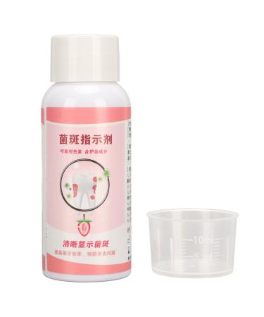ZJchao Plaque Revealing Agent Plaque Staining Tartar Examination Liquid Dental Plaque Indicator with Scale Measuring Cup 60 Ml