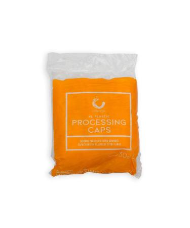 Colortrak Processing Caps Disposable Dye and Chemical Treatment Convenient Professional Pack Sizes For Perms Conditioners and Color Bouffant Style Caps with Elastic Trim Clear 30 Caps Per Pack