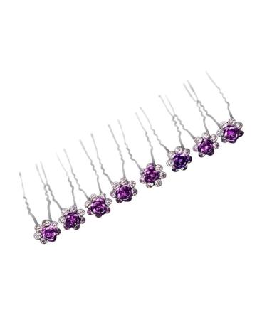 Frcolor 20pcs Wedding Bridal Rhinestone Hairpins | Beautiful Purple Crystal Flower Hair Accessories - Buy Online on SooperMarket.com