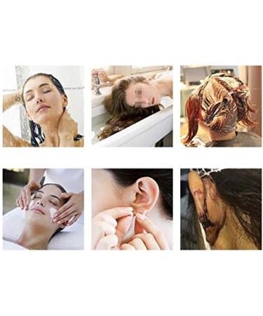 100PCS Transparent Plastic Disposable Waterproof Hairdressing Dye Coloring Ear Cover Protector Caps for Bathing Shower Spa Keep Ear Clean and Dry - Buy Online on SooperMarket.com