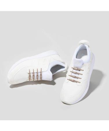 HICKIES Elastic Tie-Free Shoelaces 2.0 - Taupe Tan | Comfortable Versatile No-Tie Laces for Easy Fit - International Shipping Available - Buy Online on SooperMarket.com
