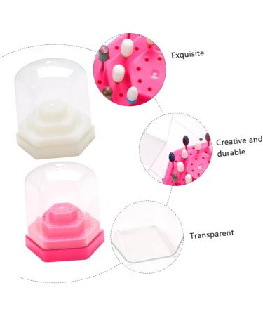 Beavorty 2PCS grinding head storage box Nail Drill Bit Container nail drill bits stand nail grinding organizer Nail Drill Bits Display stand nail bit white multicolor set plastic - Buy Online on SooperMarket.com