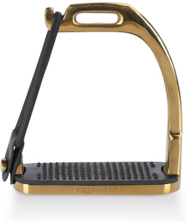 Equinate Safety Stalk Belfast 10cm Gold - Anti-Slip Rubber Tread | Stirrup for Adults & Children | Ankle Relief - 2 Pieces - Buy Online on SooperMarket.com