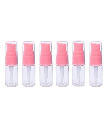 6 Pack Empty 10ml Plastic Pump Bottles Cream Shampoo Lotion Pump Bottle Refillable Sample Travel Bottles Toiletries Liquid Container Jar Pot Vial for Cosmetic Make-up (Transparent)