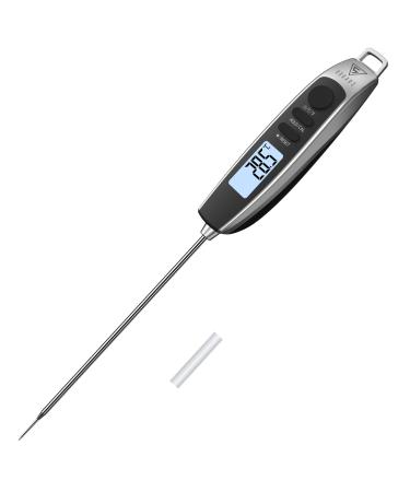 Doqaus meat thermometer grill thermometer roast thermometer kitchen thermometer digital thermometer with 3s immediately read out for kitchen cooking grill BBQ silver
