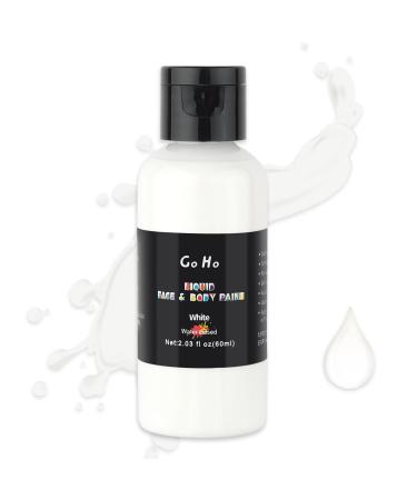 Go Ho Makeup Liquid Body Paint(2.1 oz) White Makeup Water Based Face Paint and Body Paint for Special FX Cosplay and Halloween Makeup