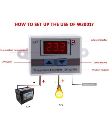 High Precision Digital Temperature Controller for Reptiles - 12V Thermostat Module with Probe | Intelligent LED Display - Buy Online on SooperMarket.com