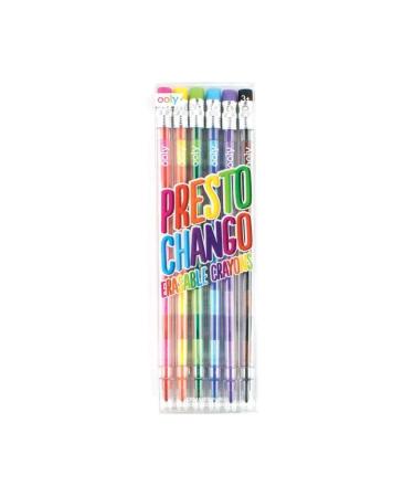 Ooly Presto Chango Pencil Crayon - 6 Piece Set - 12 Interchangeable Color Lead Crayons - Erasable