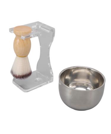 Huairdum men's shaving brush set shaving brush Bubble bowl kit stainless steel bowl good softness versatile can be used for hairdressing salon