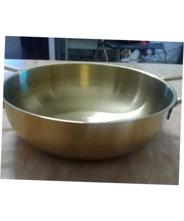 Alipis 2pcs Skillet Pan Woks and Stir Fry Pans Stainless Stock Pot for Soup Stainless Steel Dinner Plates Chinese Wok Nonstick Stovetop Wok Korean Noodle Ramen Pot Non- Italy Non Stick Size 1x2pcs Goldenx2pcs - Buy Online on SooperMarket.com