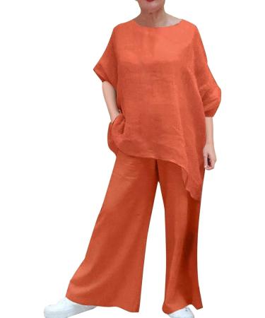 WILLBEST Womens 2 Piece Outfit Long Sleeve Shirt & High Waisted Shorts Lounge Sets Linen Vacation Tracksuits 2071-sukrn-a-red M - Buy Online on SooperMarket.com