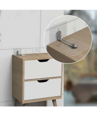 Kioiner 4 Pairs Furniture Wall Anchors Adhesive Adjustable Furniture Anchors for Securing Bookshelf Dresser Cupboard Cabinet Anti Tip Furniture Straps for Pet Baby Proofing Child Safety (Type A) - Buy Online on SooperMarket.com