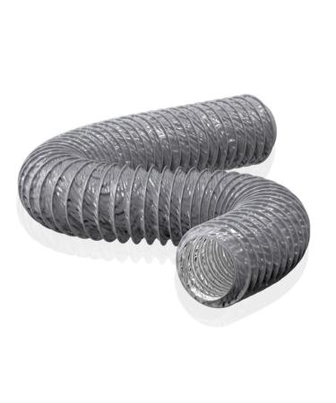 HG power exhaust hose 100mm length 5m flexible PVC aluminum tube ventilation hose Sound insulated heat insulation aluminum flex hose exhaust air pipe for exhaust air valves Long: 5m/16ft & diameter: 100mm/4-inch gray