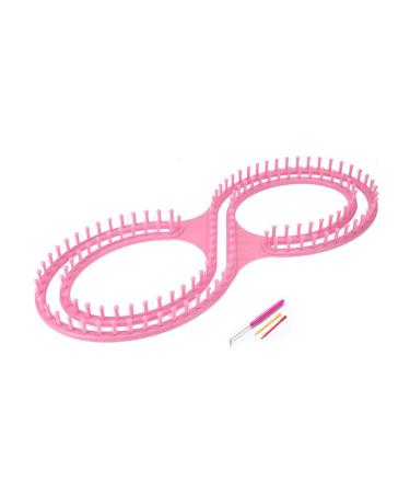 WAYION 55" Afphgan Serenity Loom Knitting Board Weave Loom Kit with Step by Step Instructions Great for The Experienced Loom Knitter(Blue/Pink) (Pink)