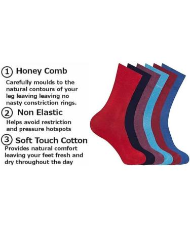 COSHAL 3 Pairs Womens Diabetic Socks wide Honey Comb top soft cuff Ankle Medium-Elastic Grip Soft Toe cosy feel for sensitive feet Legs Non-Binding Circulatory Socks SIZE (4-7) One Size Assorted Colours (3 Pairs) - Buy Online on SooperMarket.com