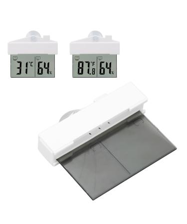 Yunseity thermometer hygrometer reptile thermometer and moisturizer with suction cup LCD digital hygrometer for reptile terrarium containers