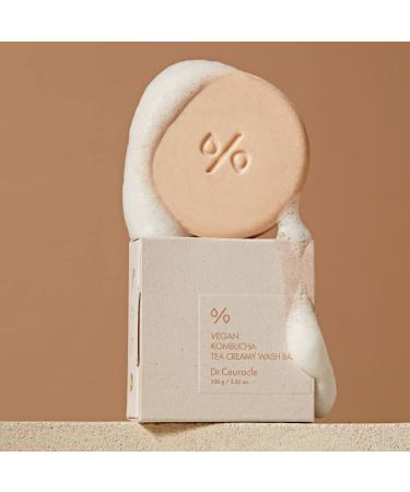 Dr.Ceuracle Vegan Kombucha Tea Creamy Wash Bar - Low pH Cleanser for Face, Hair & Body | Hydrating Soap with AHA for Gentle Exfoliation | Paraben-Free - Buy Online on SooperMarket.com