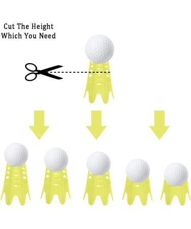 Plastic Golf Tees 20Pcs Pack for Indoor & Outdoor Simulator Practice - 10 Tall & 10 Small Yellow Tees for Winter Turf & Driving Range - Buy Online on SooperMarket.com