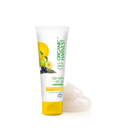 Organic Harvest Sunscreen SPF 30 with Blue Light Technology  Protects From Harmful UVA & UVB Rays  PA+++  Hydrates & Nourishes Skin  For Oily Skin  100% American Certified Organic  Sulphate & Paraben Free - 100gm SPF 30 ...