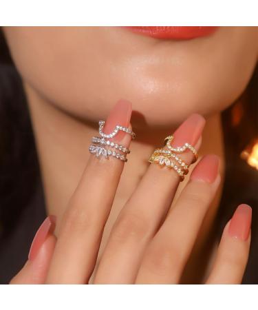 vreplrse Versatile Adjustable Copper Ring For Different Finger Sizes Nail Rings Are Made Of Electroplated Copper Rings For Women 02silveryKY1734 - Buy Online on SooperMarket.com