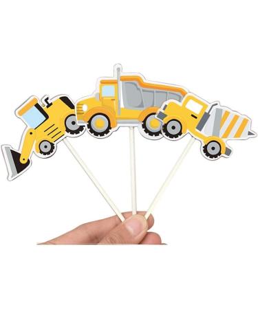 35-Pack Construction Cupcake Toppers Picks for Kids Birthday Party Decorations - Dump Truck, Excavator, Tractor Theme - Buy Online on SooperMarket.com