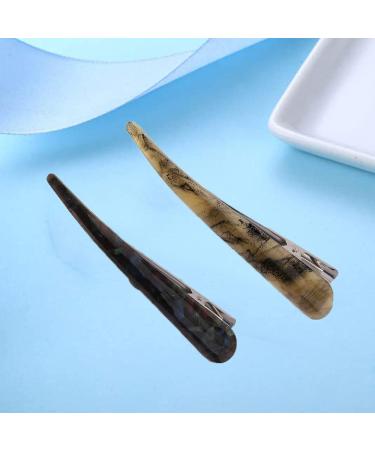 2pcs Large Duckbill Hair Clips for Women Girls - French Alligator Hair Barrettes in Black and Brown - Buy Online on SooperMarket.com