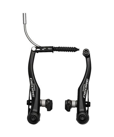 SHIMANO V-Brake - BR-T610, DEORE, Rear, X-Type (Thin Spacer Outside), S70C Shoe, 16.0/25.0MM Fixing Bolts, W/Inner Cable Lead Unit 90 DEG - Black - EBRT610RX41XLP