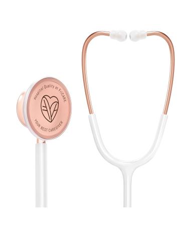 FriCARE Rose Gold Stethoscope Nurse/Doctor/Medical Student Gifts (White) Rose Gold & White