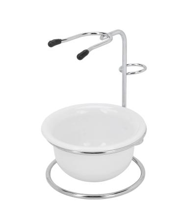 2Pcs Men Manual Shaving Set Stainless Steel Shaving Soap Bowl Brush Holder Stand Set Accessories Mini Compact for Home Travel Salon