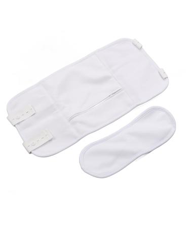 Organic wrap pack made of white castor oil for the waist and neck reusable and adjustable with a small pocket promotes relaxation helps with digestion and sleeping