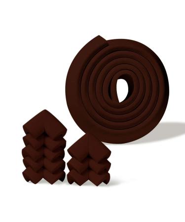 Baby Proofing set Edge and Corner Guard Protector Set 2 meters / 6.5 Feet long Edges & 8 Corner Guards Furniture and Tables Baby Child Proof Bumpers Pre-Taped Corner Cushions (Brown)