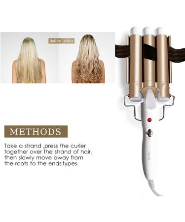 3 Barrels Wave Iron - 25mm Curling Iron with Adjustable Temperature | Fast Heating Styling Tool for All Hair Types - Buy Online on SooperMarket.com