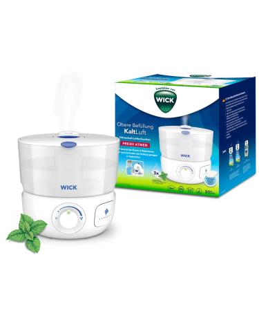 Wick upper filling cold air ultrasound humidifier - simple - all year round for living room bedroom baby room - up to 24 hours for 35 m - quiet - essential oil - Vapopads - Wul585e