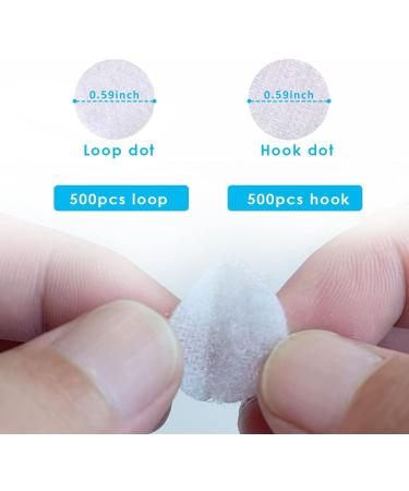 Self Adhesive Dots  1000Pcs(500 Pair Sets) 0.59 Inch Diameter Strong Self Adhesive Dots for Classroom Nylon Sticky Back Coins Hook Loop Strips  Small Circle Dots Stickers Tapes  White 0.59 -1000Pcs - Buy Online on SooperMarket.com