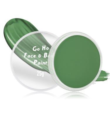 Go Ho Light Green Face Body Paint Makeup Professional Water Based Creamy to Gel Body Painting Single Palette for Adults Children Cosplay SFX Costumes Festivals Halloween 25g