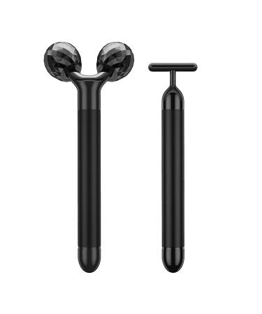 Beauty Bar 2-in-1 Electric Face Massager  3D Roller and T Shape Arm Eye Nose Head Massager Facial Roller Massager Kit Skin Care Tools
